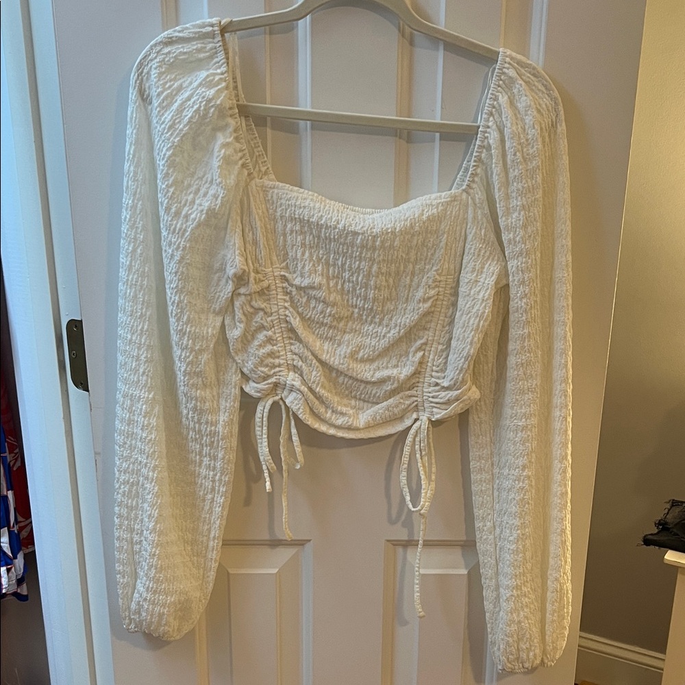 Sophie Rue White Ruched Blouse
